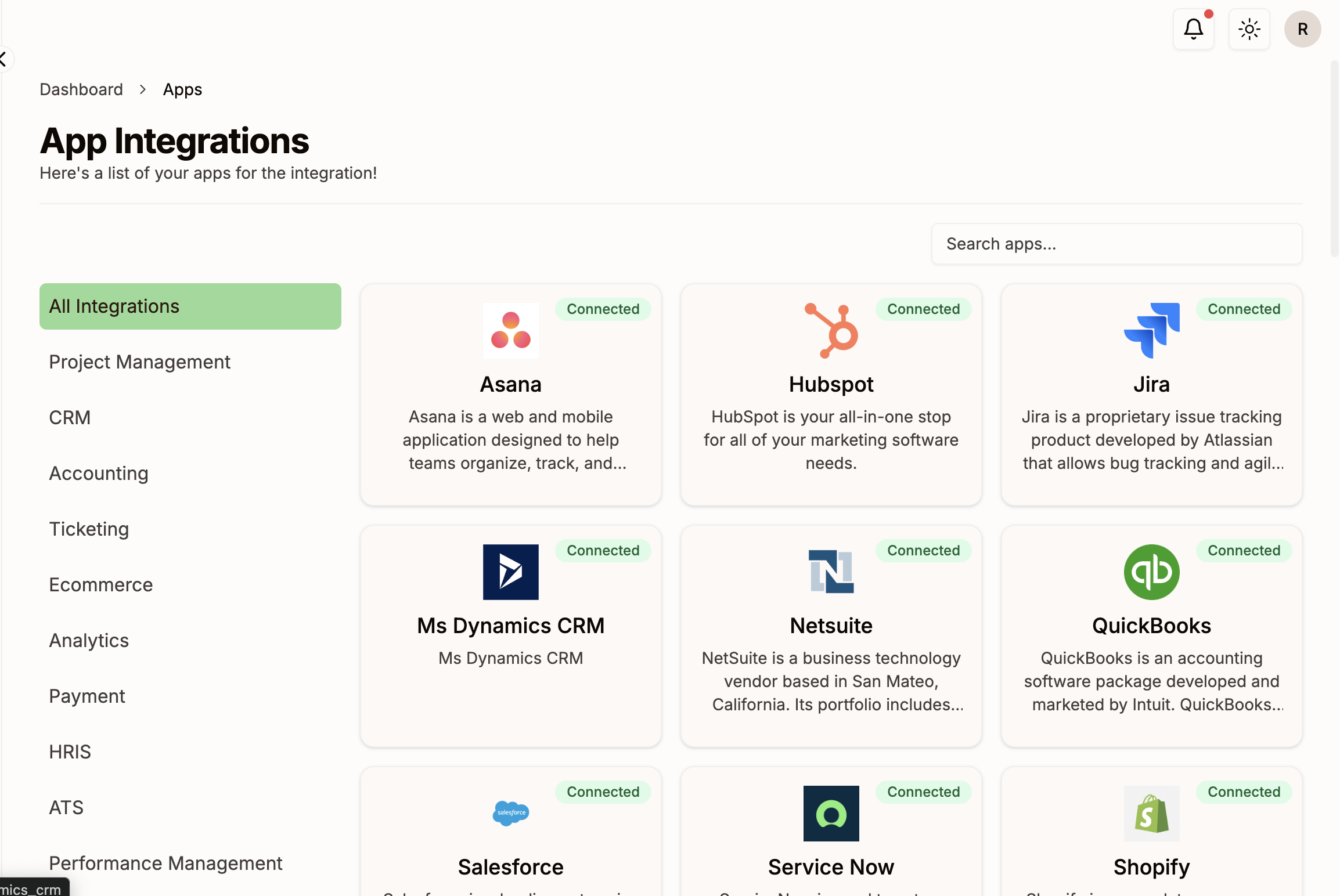 Display Apps on the Frontend