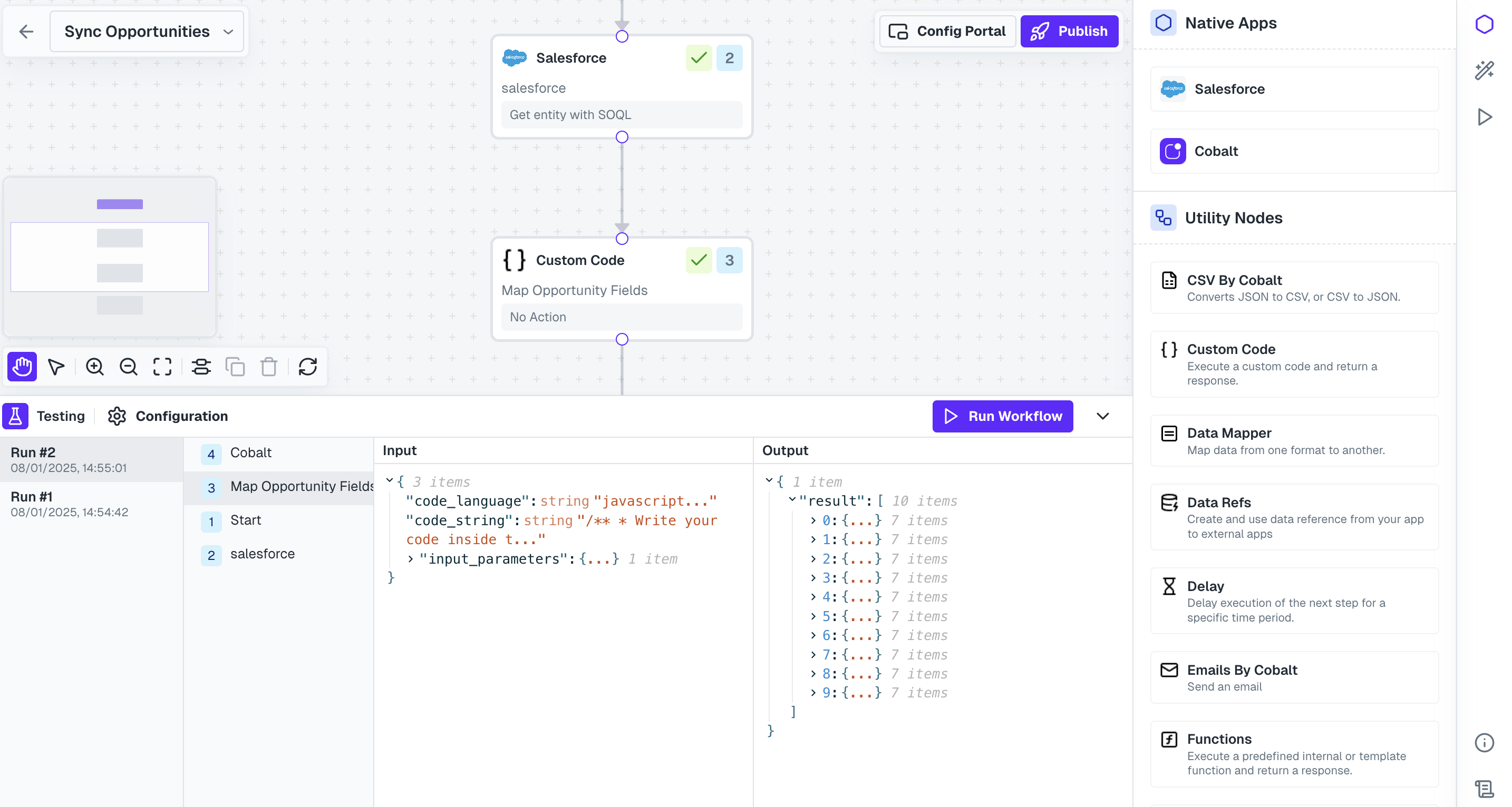 Checking Output of Workflow Test run