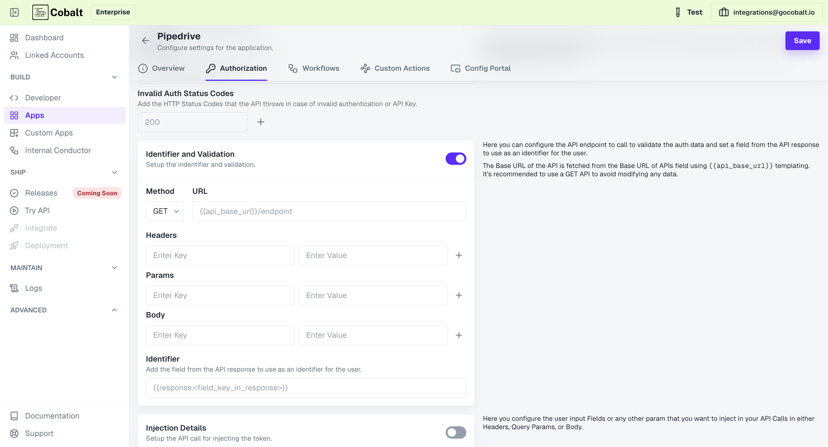 Key-based auth validation