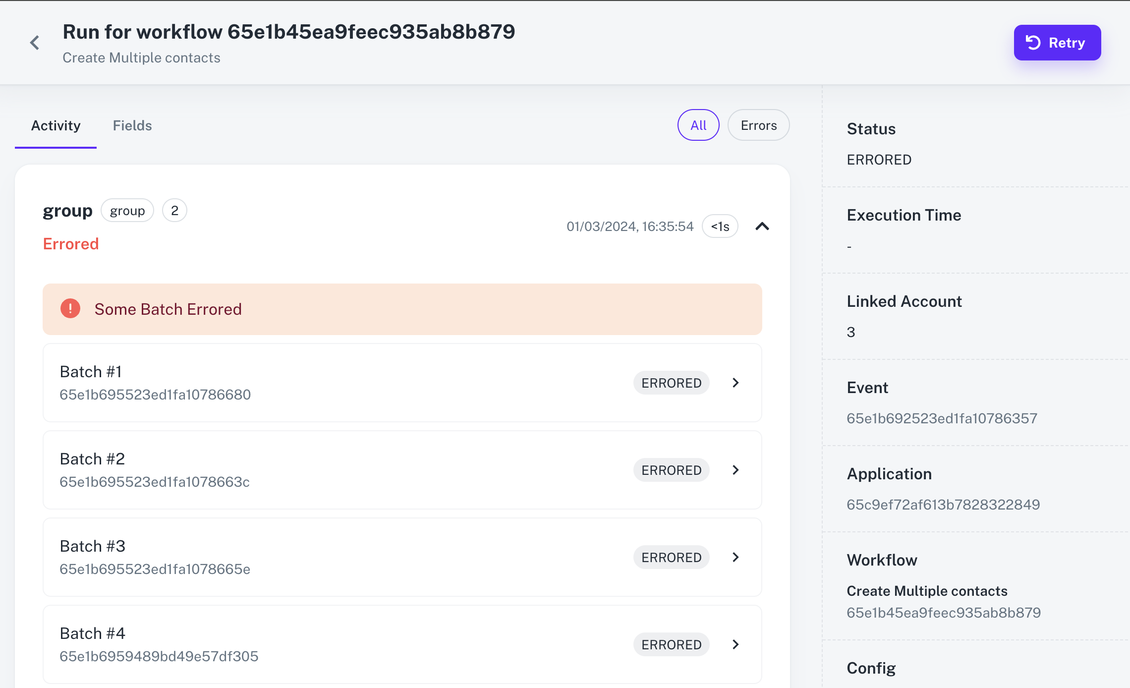Execution details of Workflow nodes in Cobalt