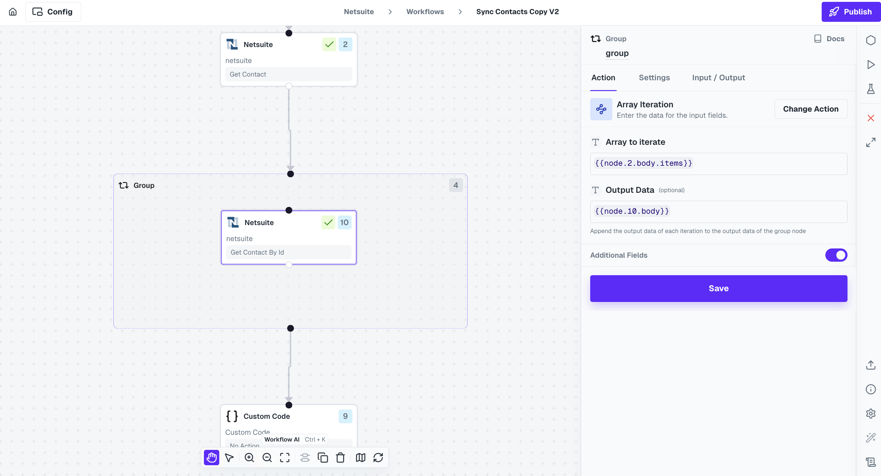 Iterating Array Action in Cobalt