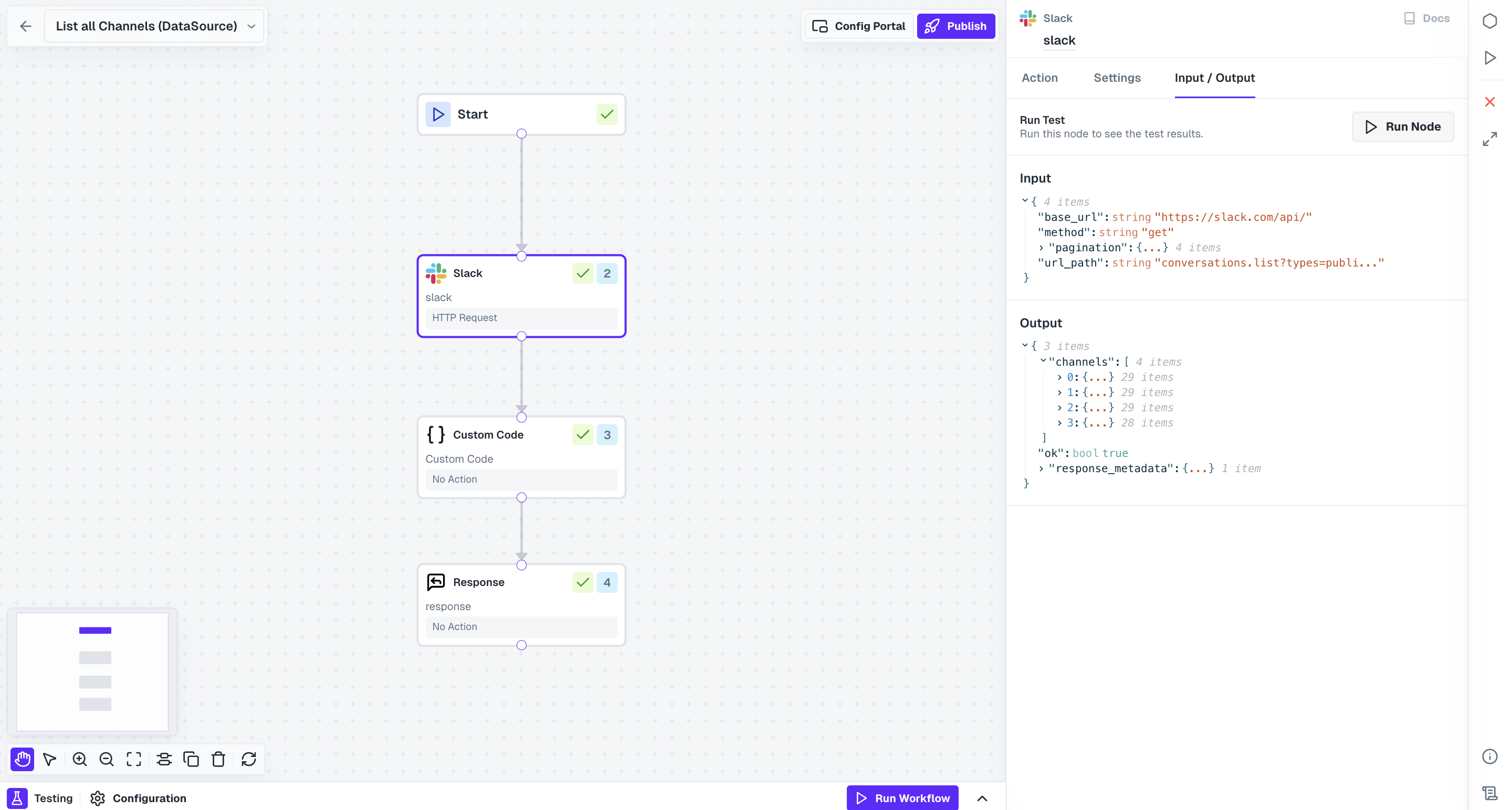 Checking Input and Output of Test execution