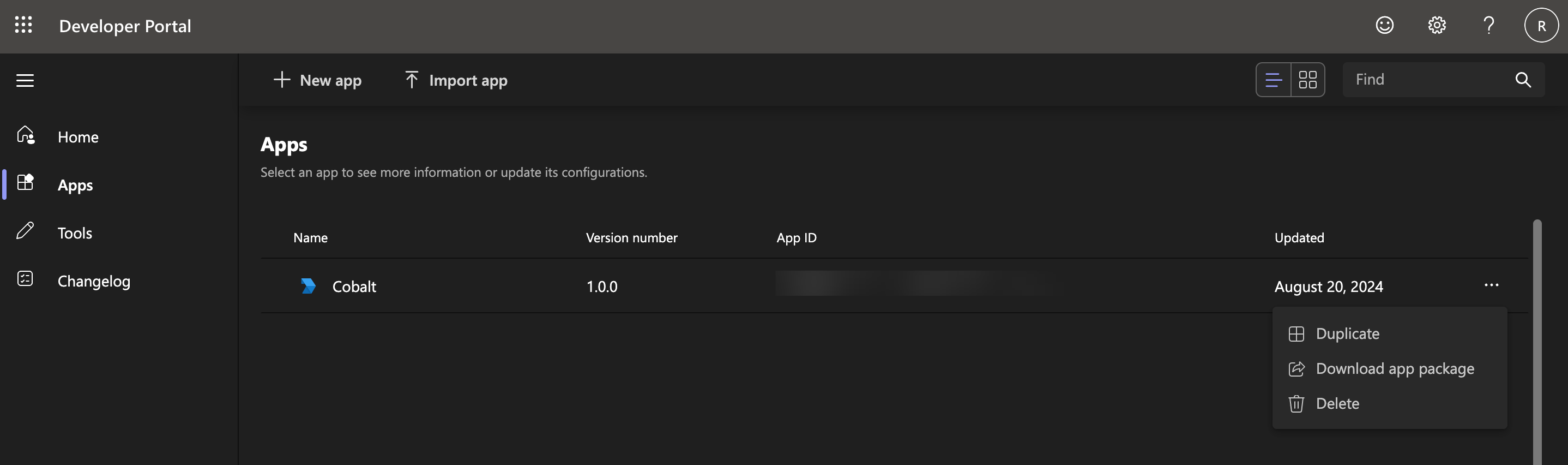 Downloading App package