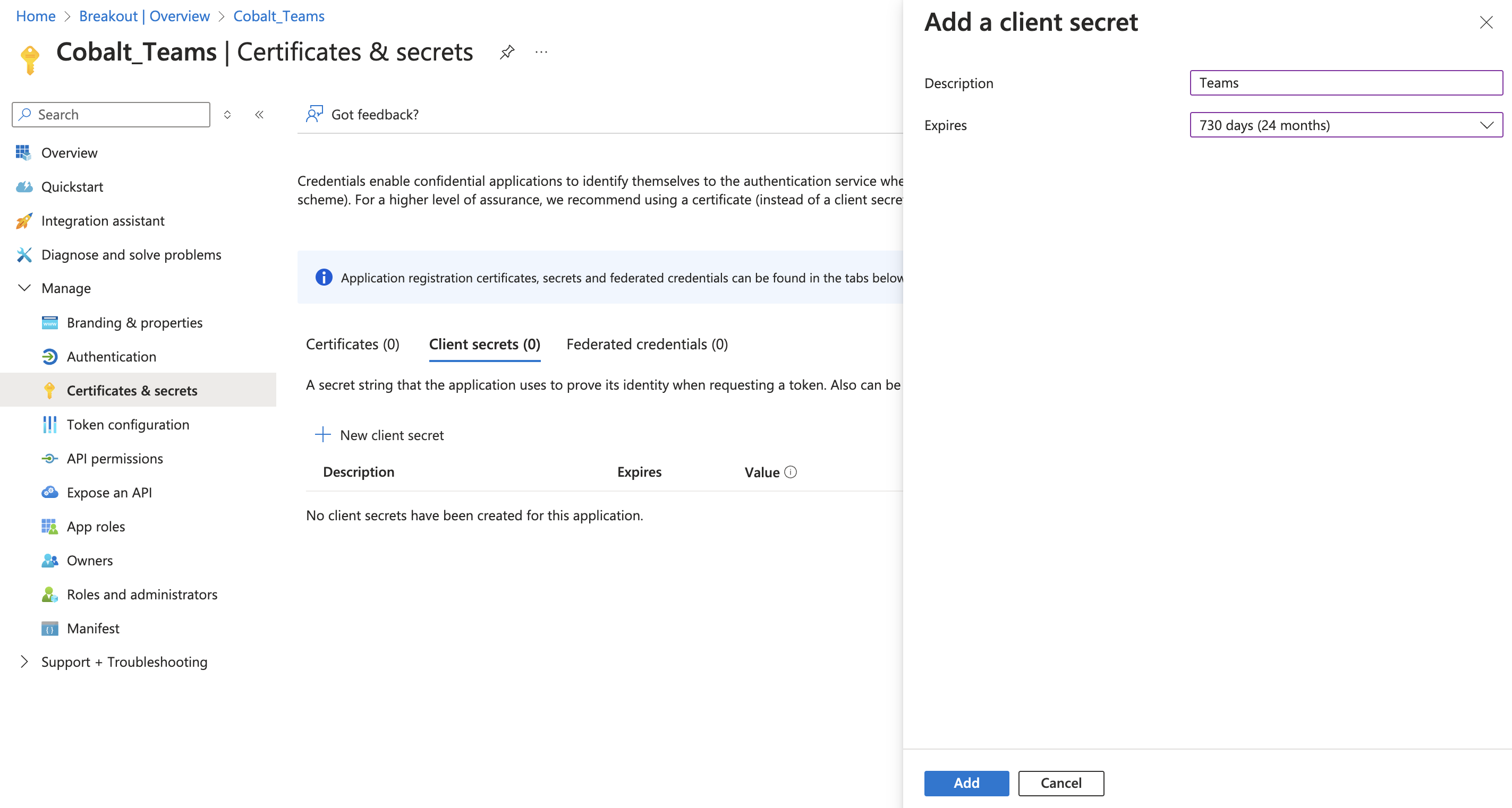 Getting Client Secret