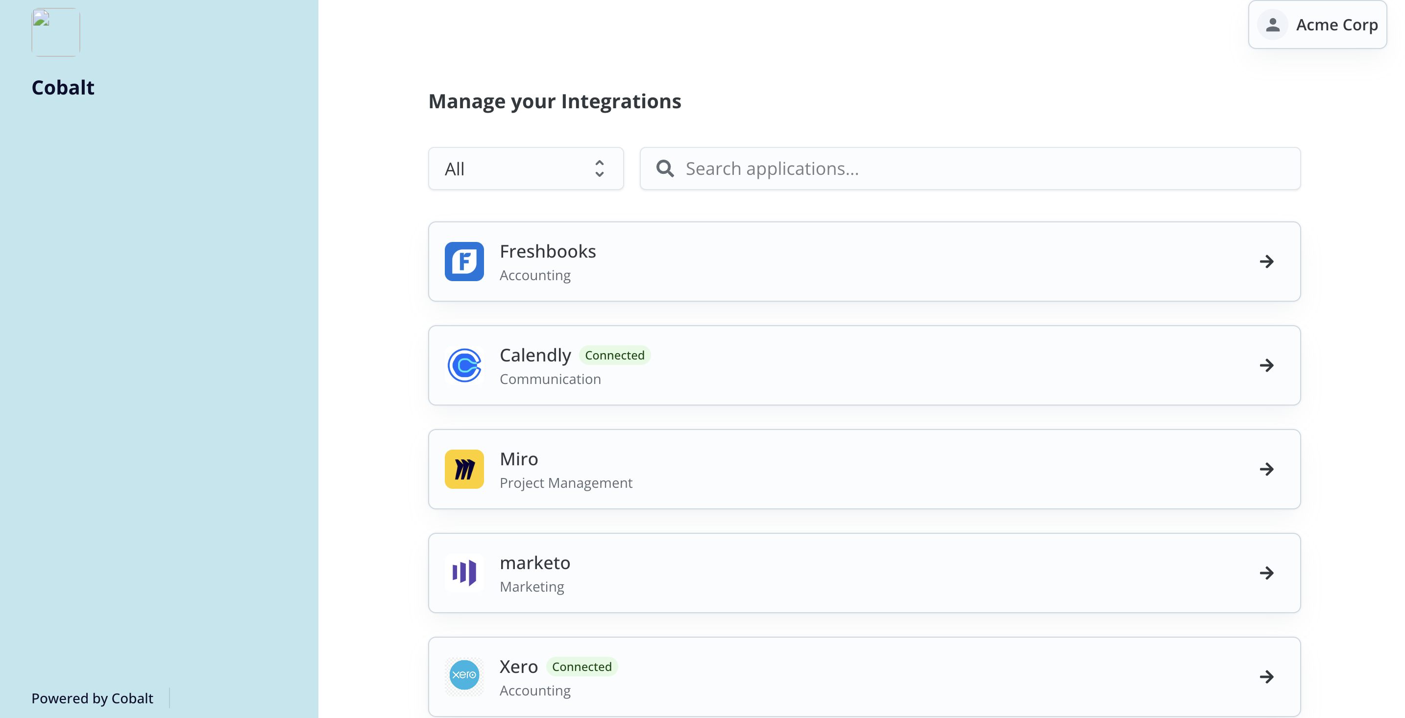 Linked Account Interface