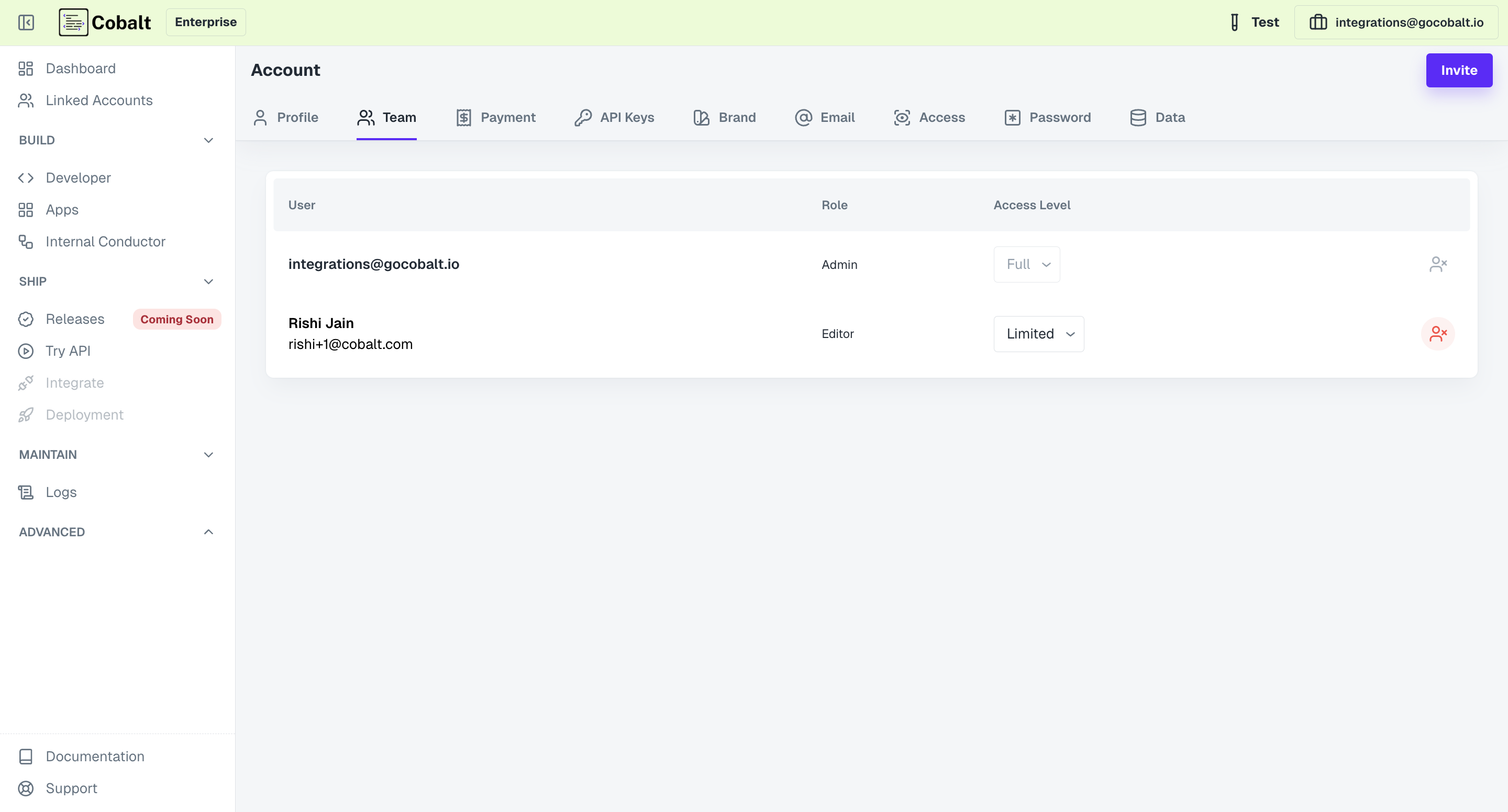 Remove a member from the Team