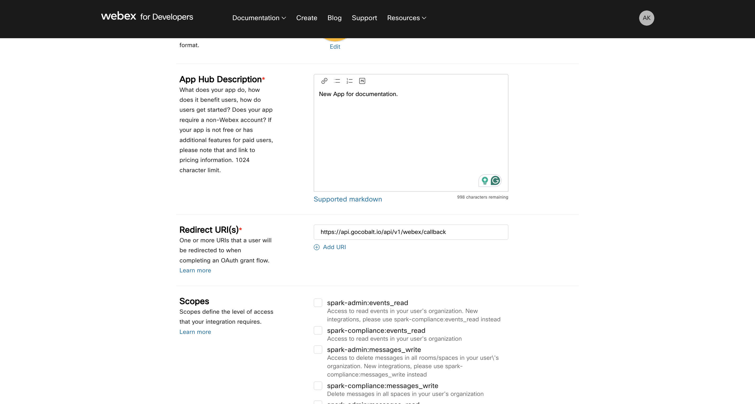 Setting up Developer app