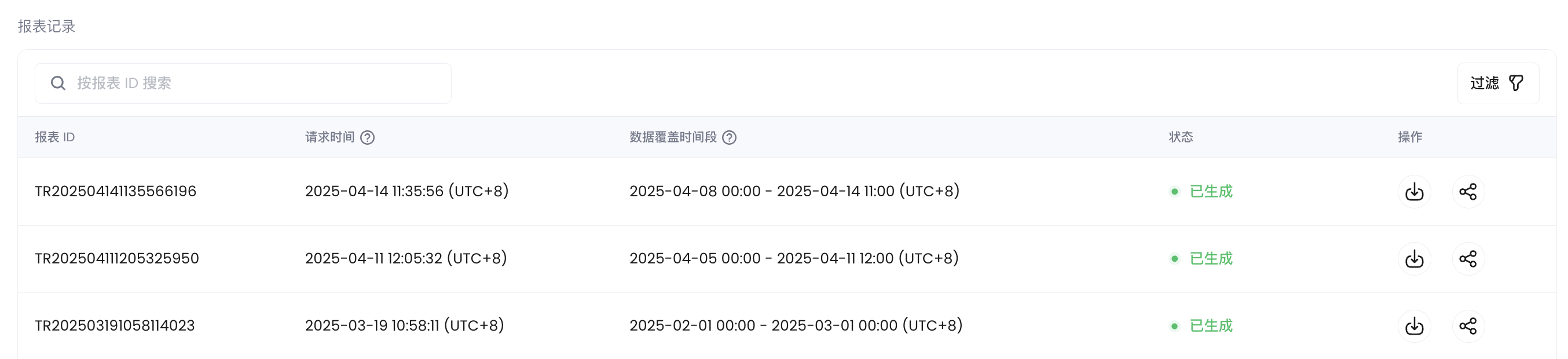交易流水报表记录