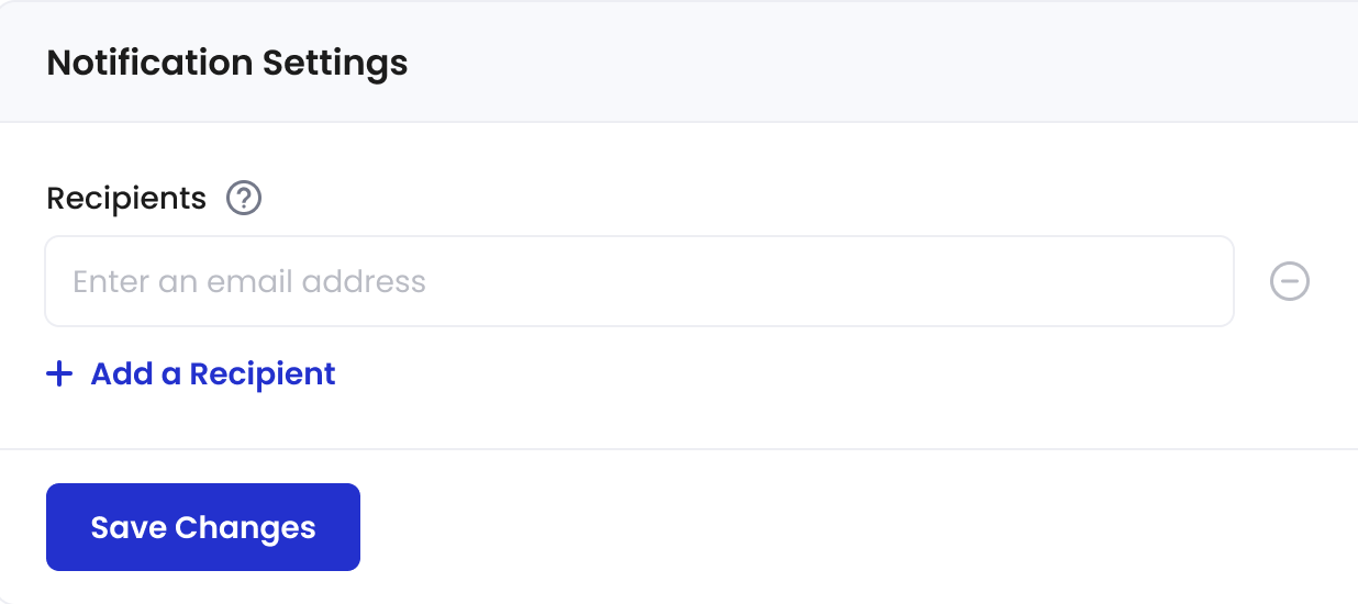 Manage Notification Recipients