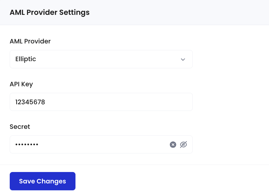 AML Provider Settings