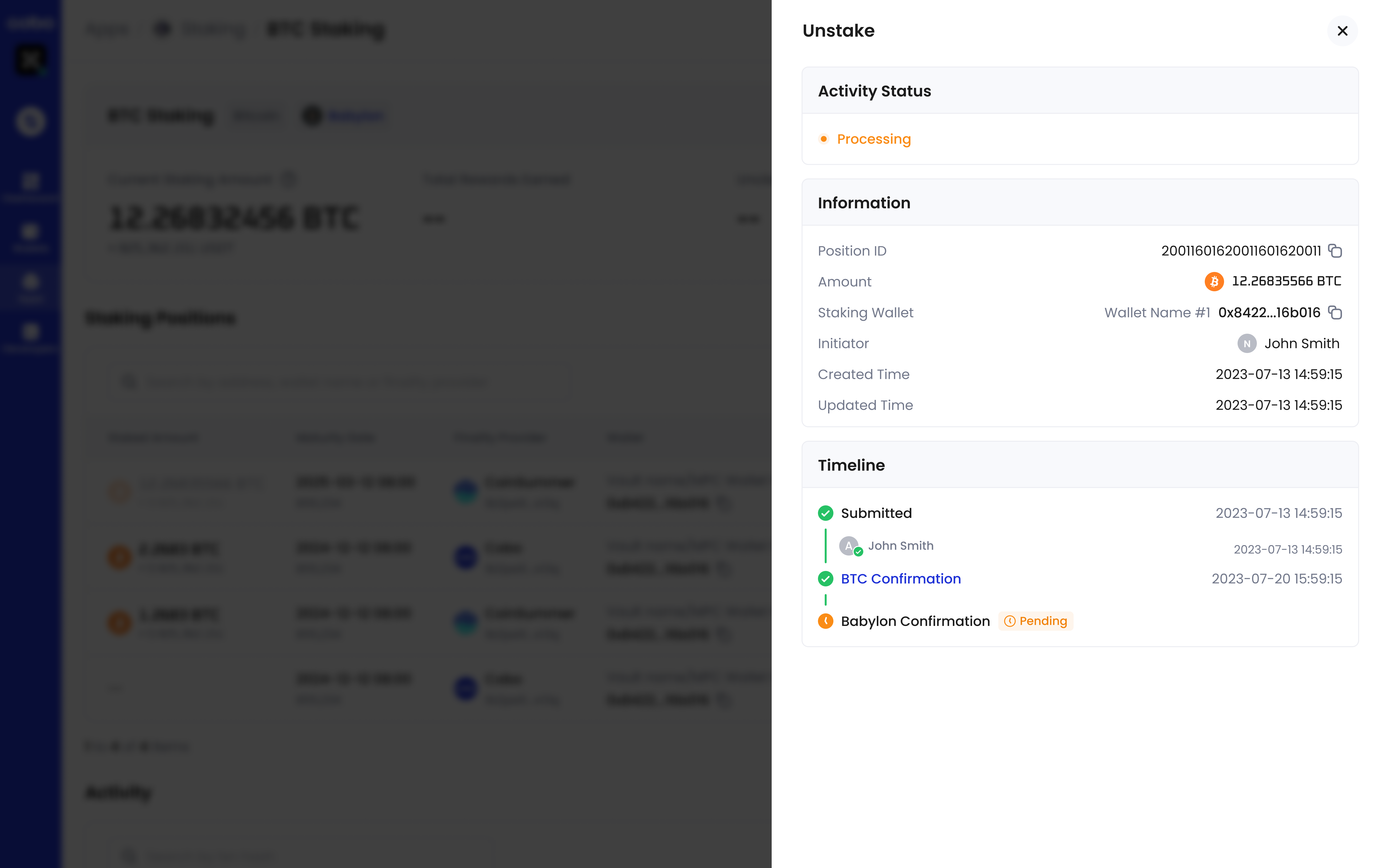 Activity status