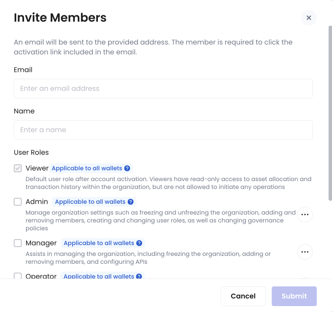 The Invite Members dialog