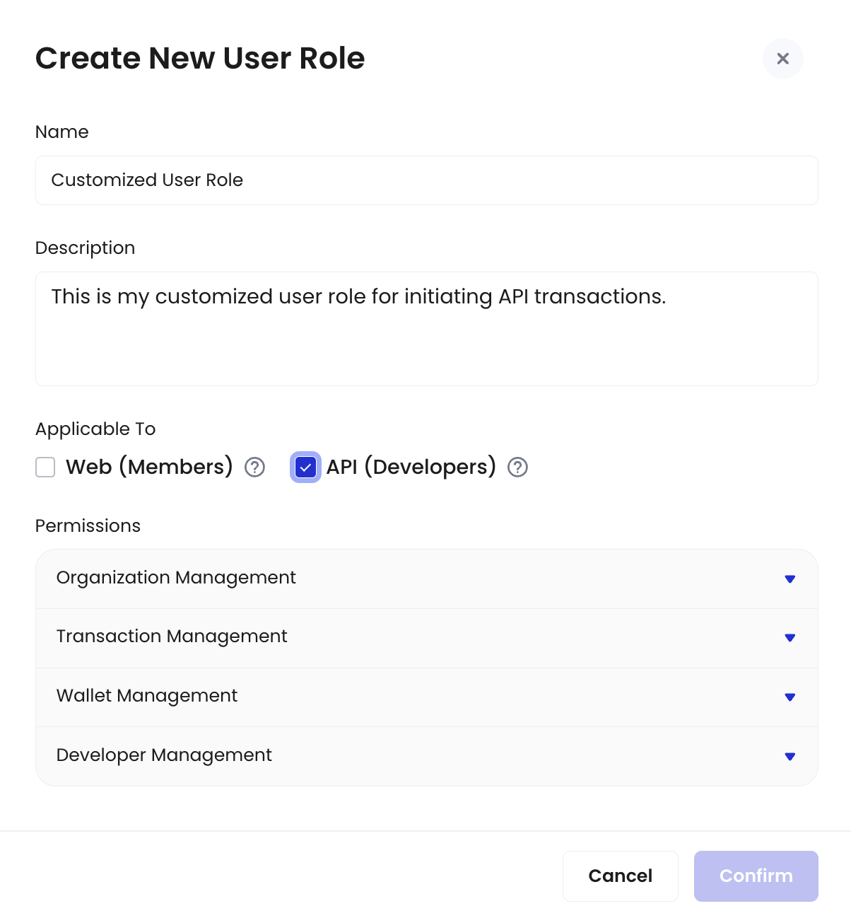 Create customized user roles - Product Manuals