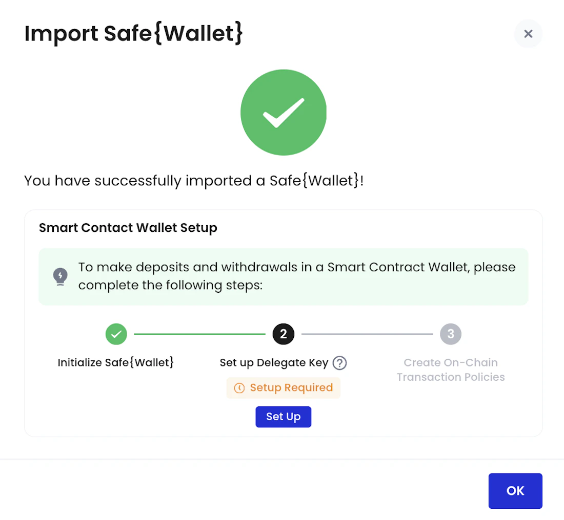 Import and set up a Smart Contract Wallet (Safe{Wallet}) - Product Manuals