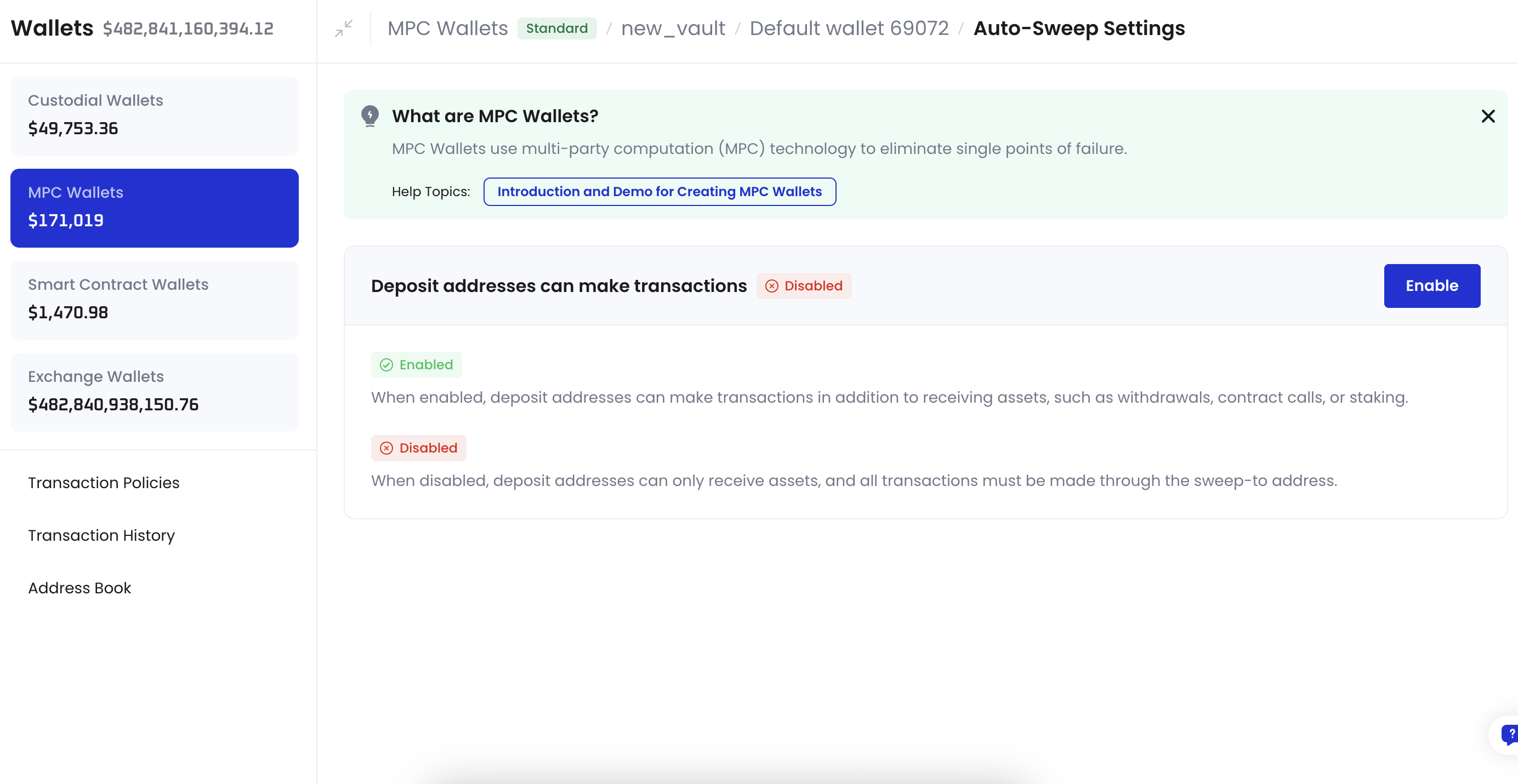Auto-Sweep Settings