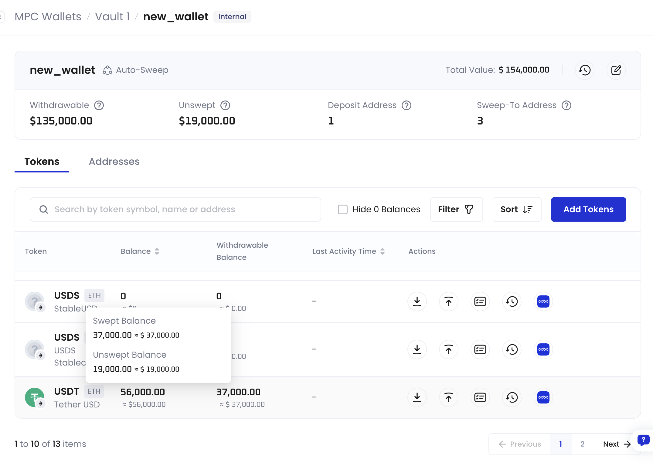 Token list
