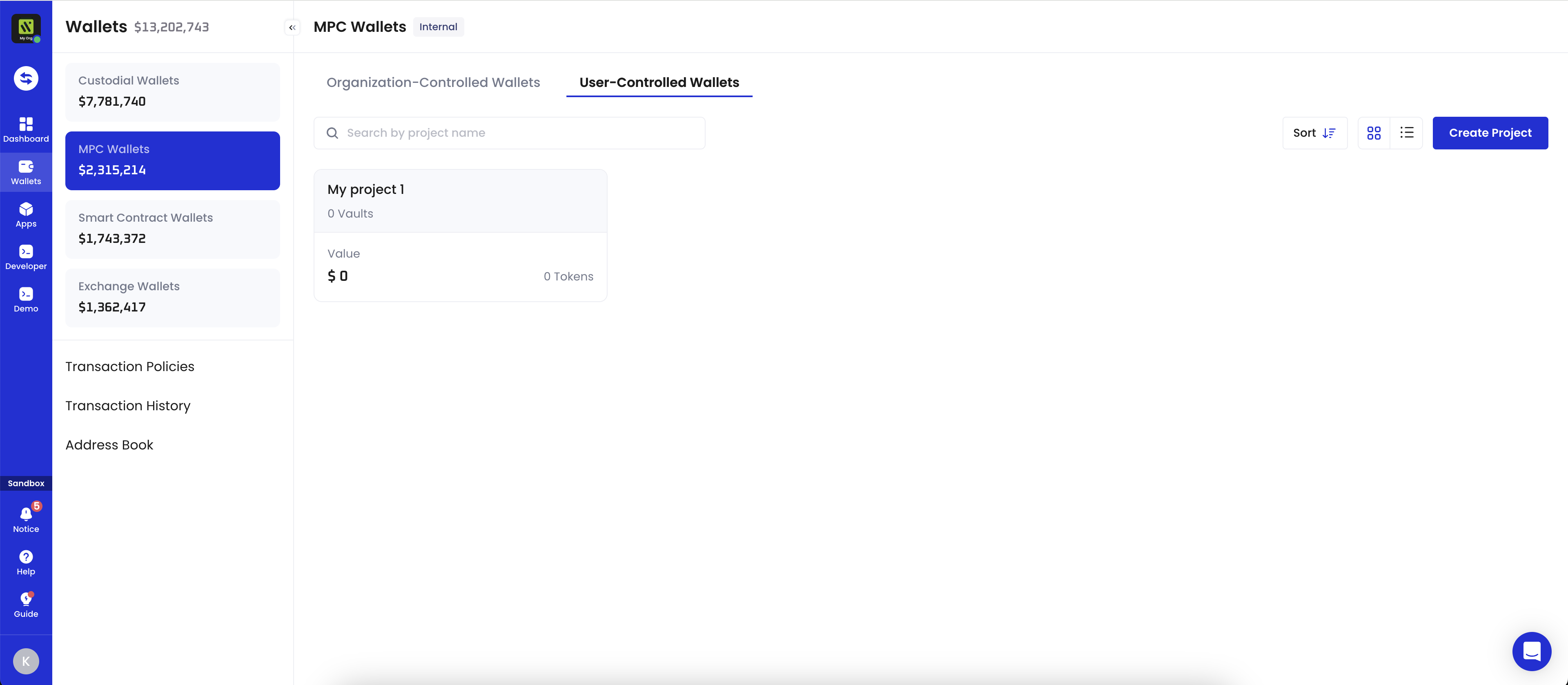 Image showing a newly created project