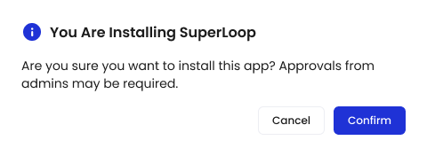 Dialog of installation confirmation