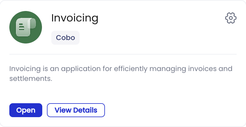 Image showing Invoicing as a Cobo Portal App.