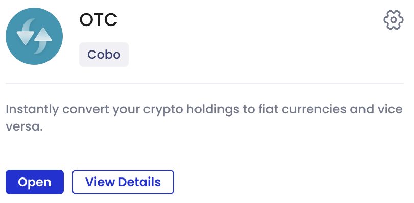 Image showing OTC appears as a Cobo Portal App.