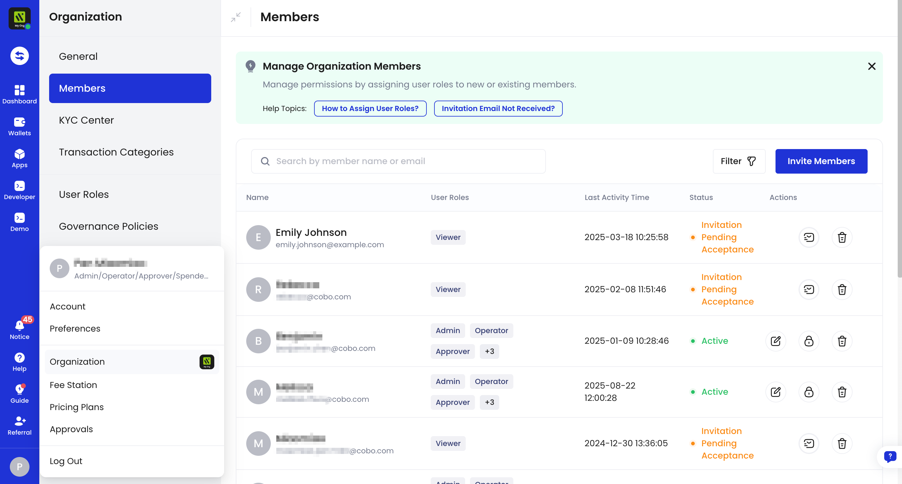 organization member management