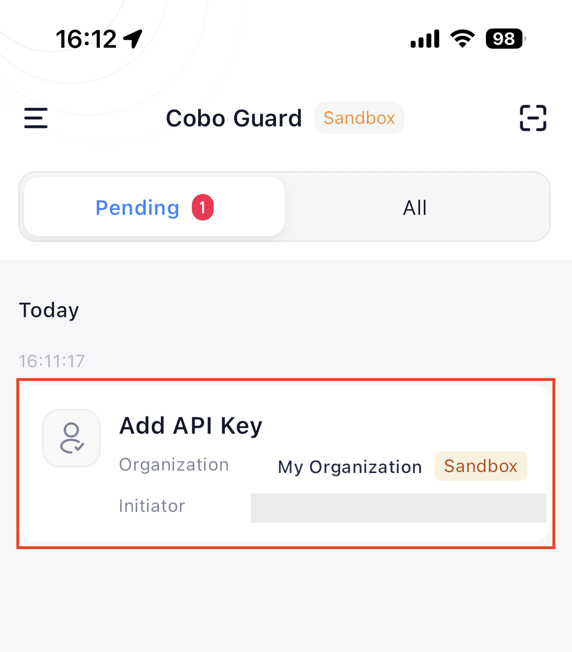 Approve API Key Request