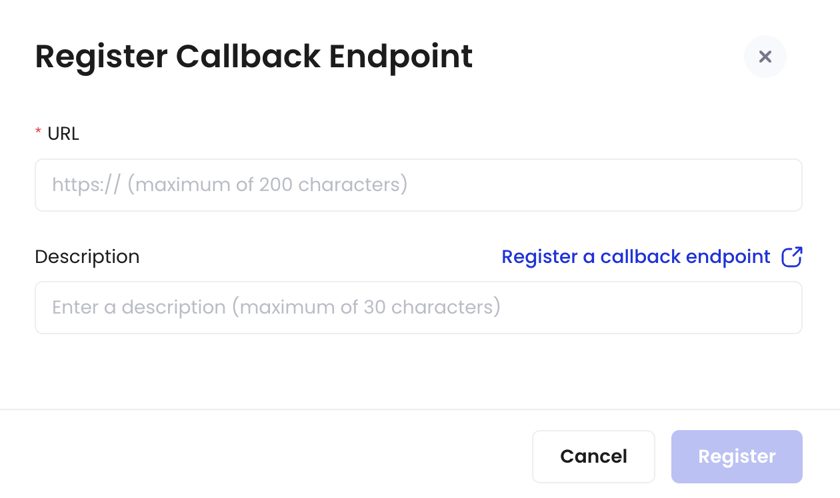 Callback Inversion Bug Register a callback endpoint - Product Manuals