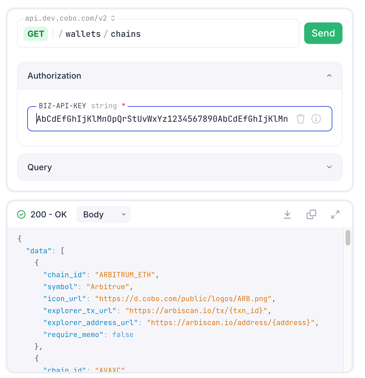 Send a request with API Playground - Developer Hub