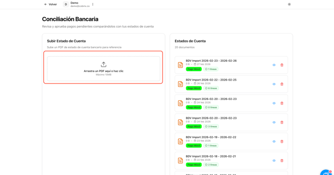 Subida del archivo CSV de Bancamiga en Cobrix