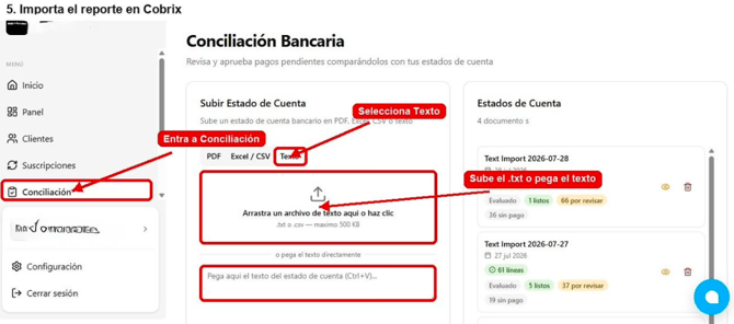 Carga del reporte de Banesco en Cobrix