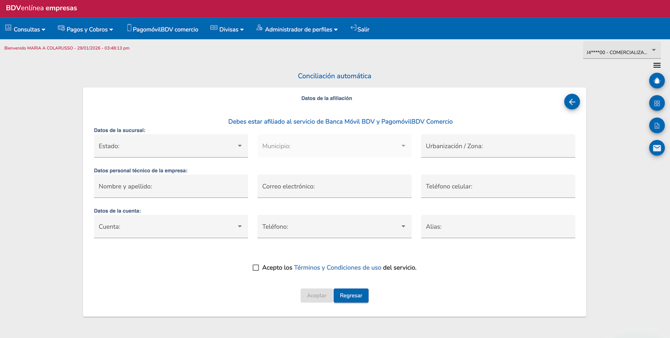 Formulario de afiliacion para API Key BDV