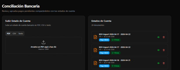 Pagos en espera de conciliacion