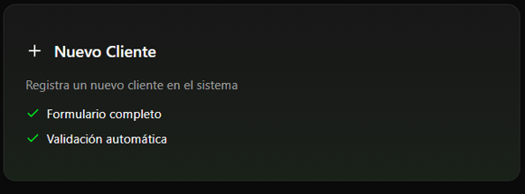 Menu Nuevo Cliente en Cobrix