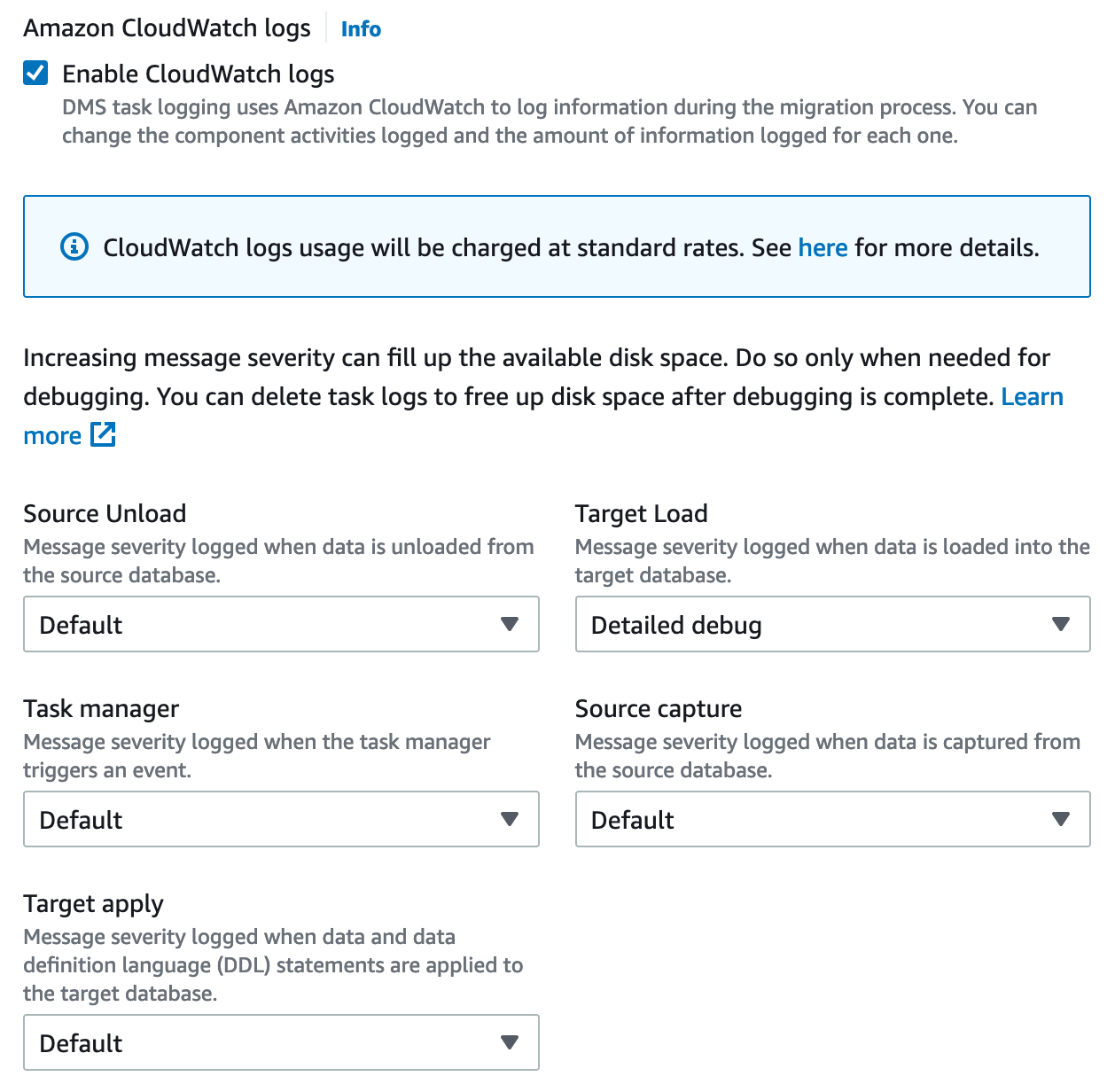 AWS-DMS-CloudWatch-Logs