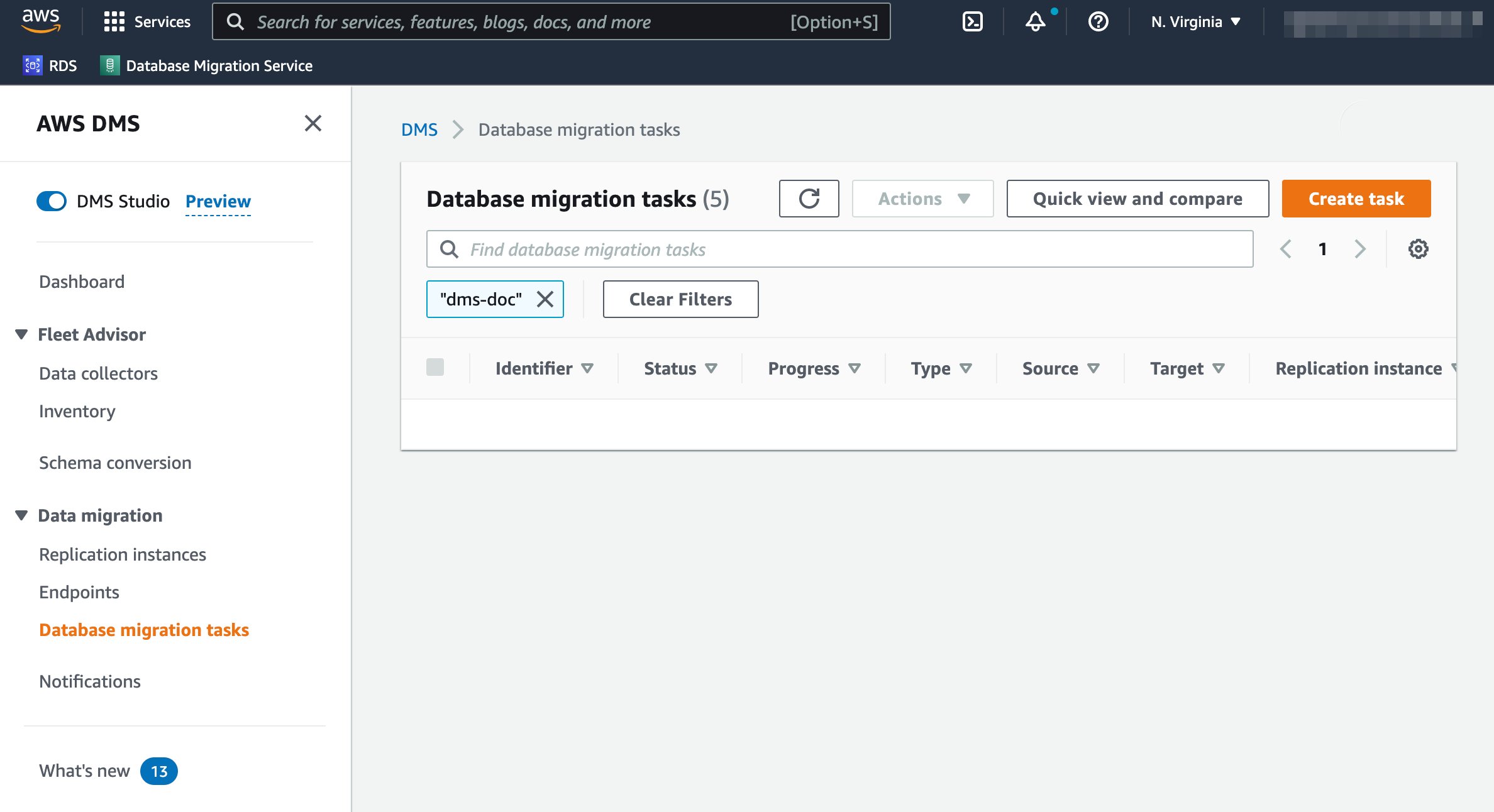 AWS-DMS-Create-DB-Migration-Task