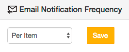 Email Notification Frequency section