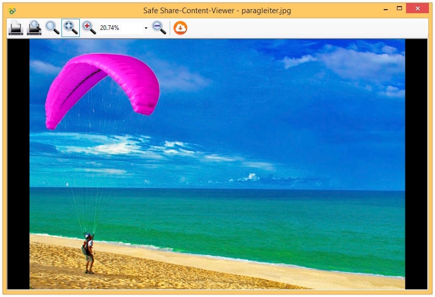 Content-Viewer für Bilddateien in Safe Share for Windows