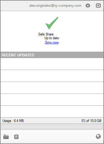 Accessing the application pane settings icon