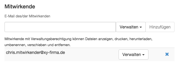 Hinzugefügter Mitwirkender