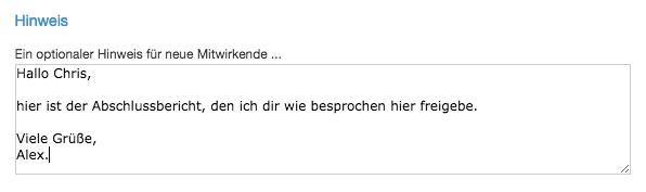 Optionaler Hinweis