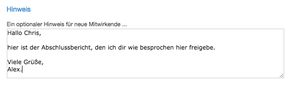 Optionaler Hinweis