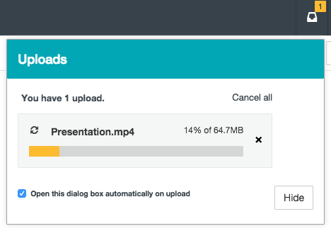 Uploads in progress