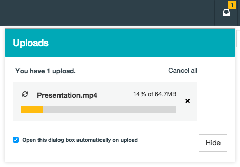 Uploads in progress