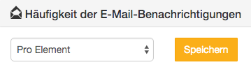 Bereich Häufigkeit der E-Mail-Benachrichtigungen