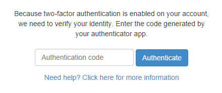 Safe Share 2FA authentication code