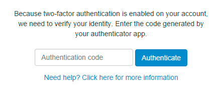 Safe Share 2FA authentication code
