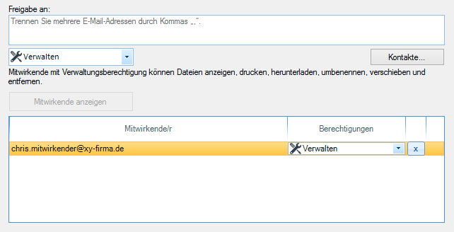 Entfernen eines Mitwirkenden