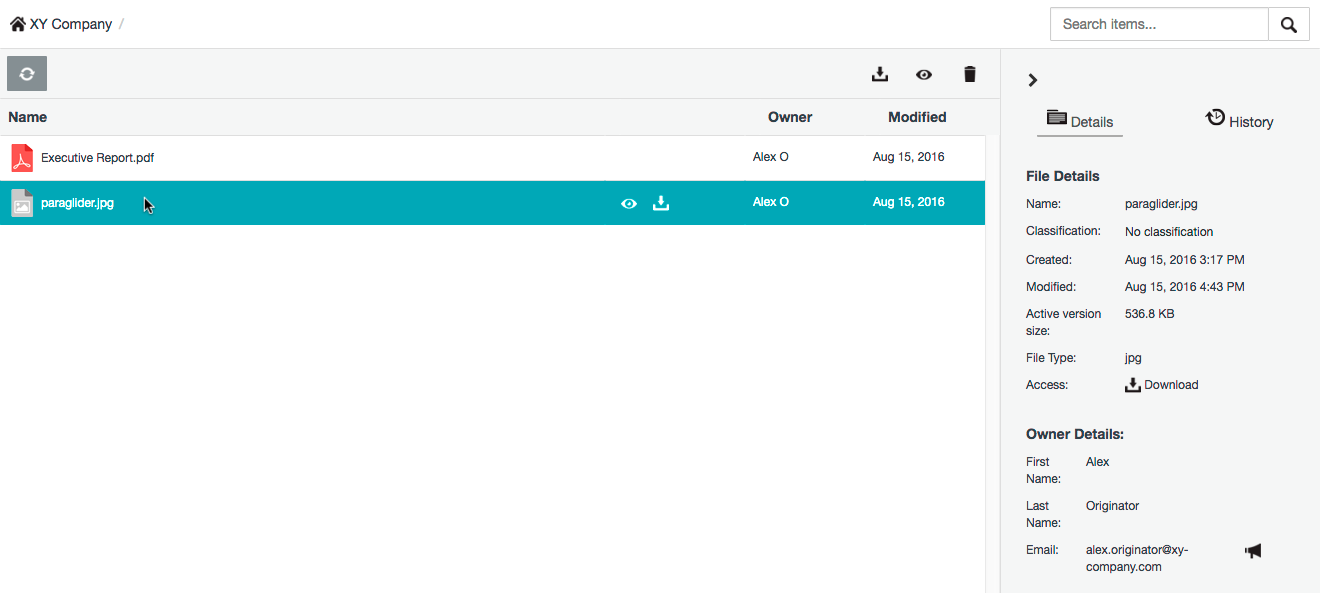 Selecting an item as a collaborator with restrictive permissions