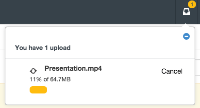 Uploads in progress