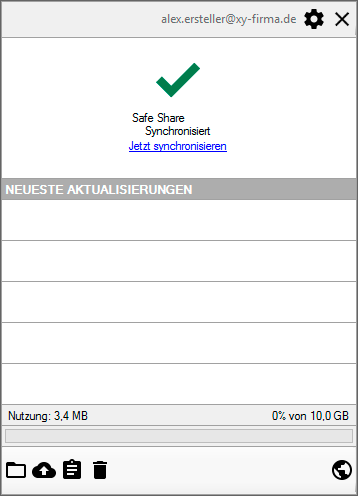 Zugriff auf das Symbol Anwendungsbereich-Einstellungen